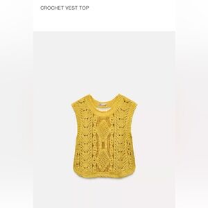 Zara Yellow Crochet Kids Vest